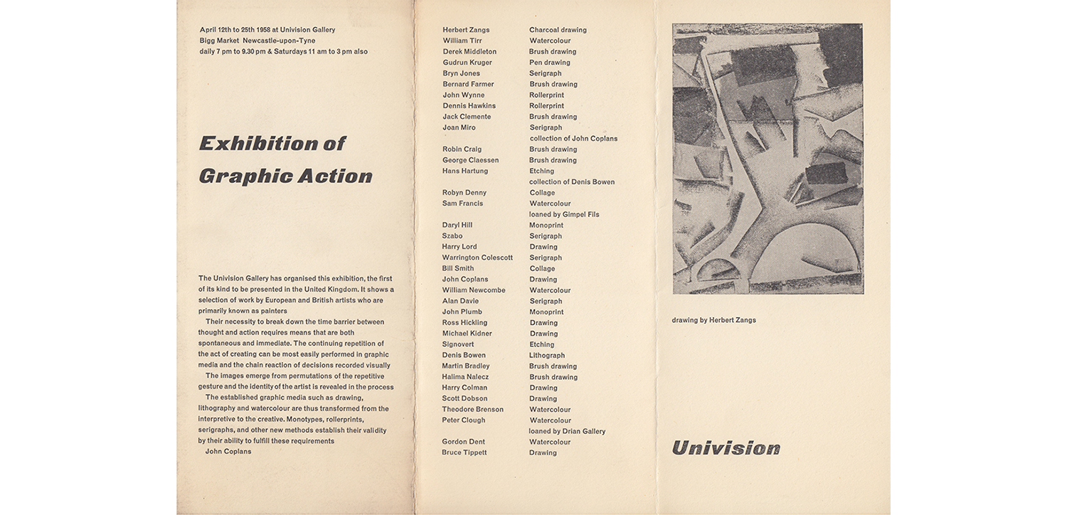 1958 Mostra collettiva Univision Gallery Newcastle upon Tyne