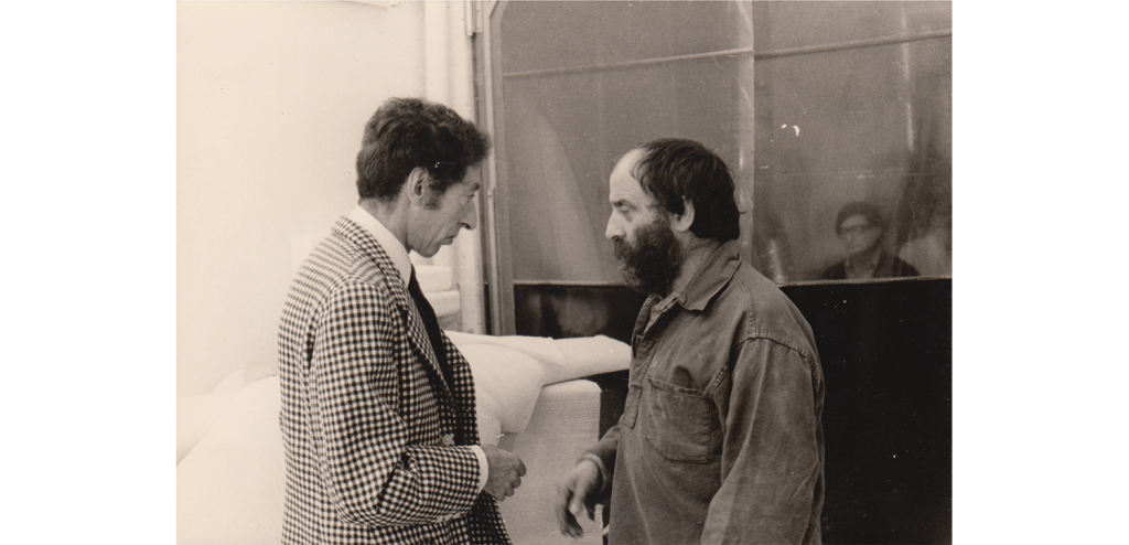 Jack Clemente and César on the set of Emission Quatre Temps, Paris