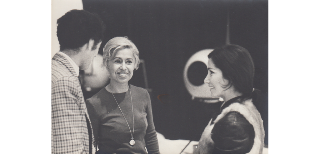 Jack Clemente and Michèle Arnaud on the set of Emission Quatre Temps, Paris